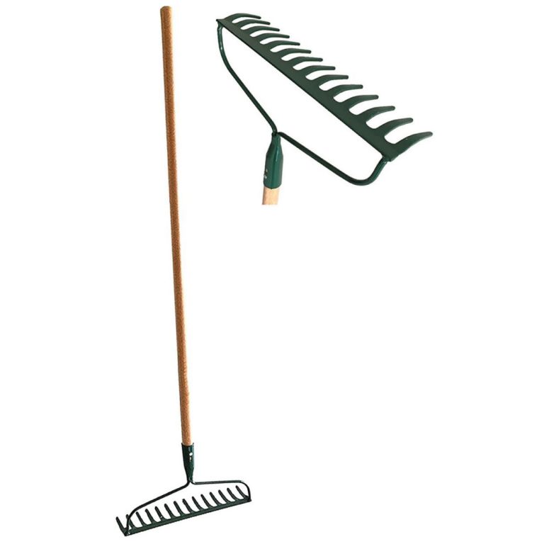 GARDEN RAKE WOODEN HANDLE - GREEN GLOW UAE