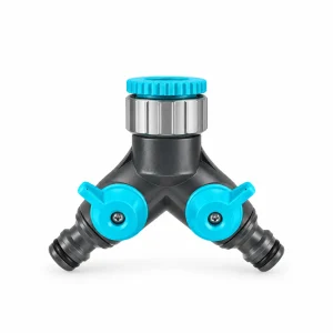 Dual Tap Connector with Shut-Off Valves & Aluminum Cap